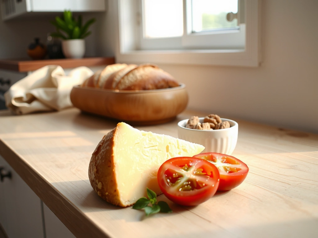 Atmosphäre einer Schweizer Küche mit frischen Zutaten